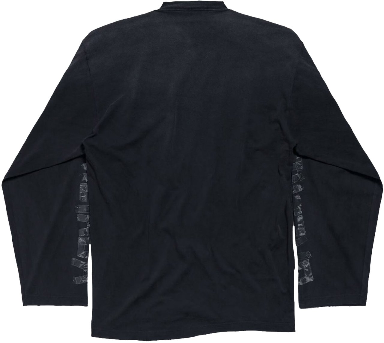 Balenciaga TRANSPARENT TAPE SHIFTED LONG SLEEVE T-SHIRT Zwart
