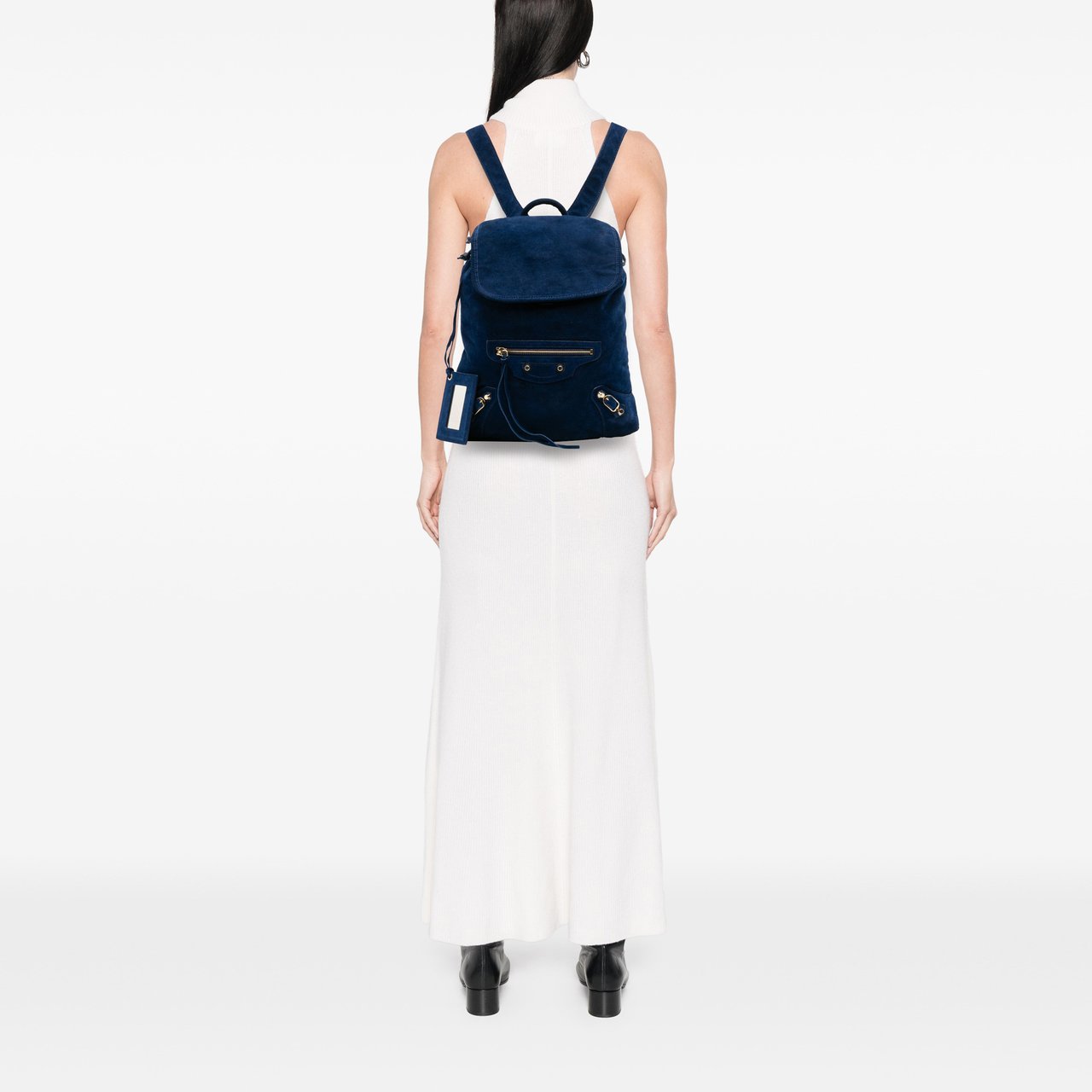 Balenciaga Baby Daim Suede Motocross Classic Traveler Backpack Blauw