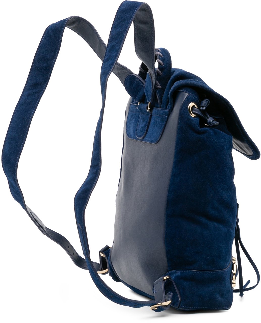 Balenciaga Baby Daim Suede Motocross Classic Traveler Backpack Blauw