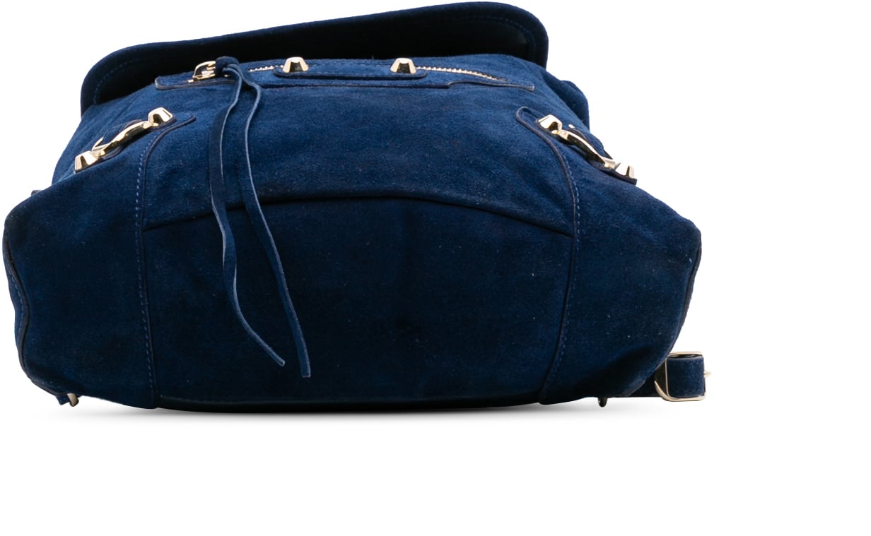 Balenciaga Baby Daim Suede Motocross Classic Traveler Backpack Blauw