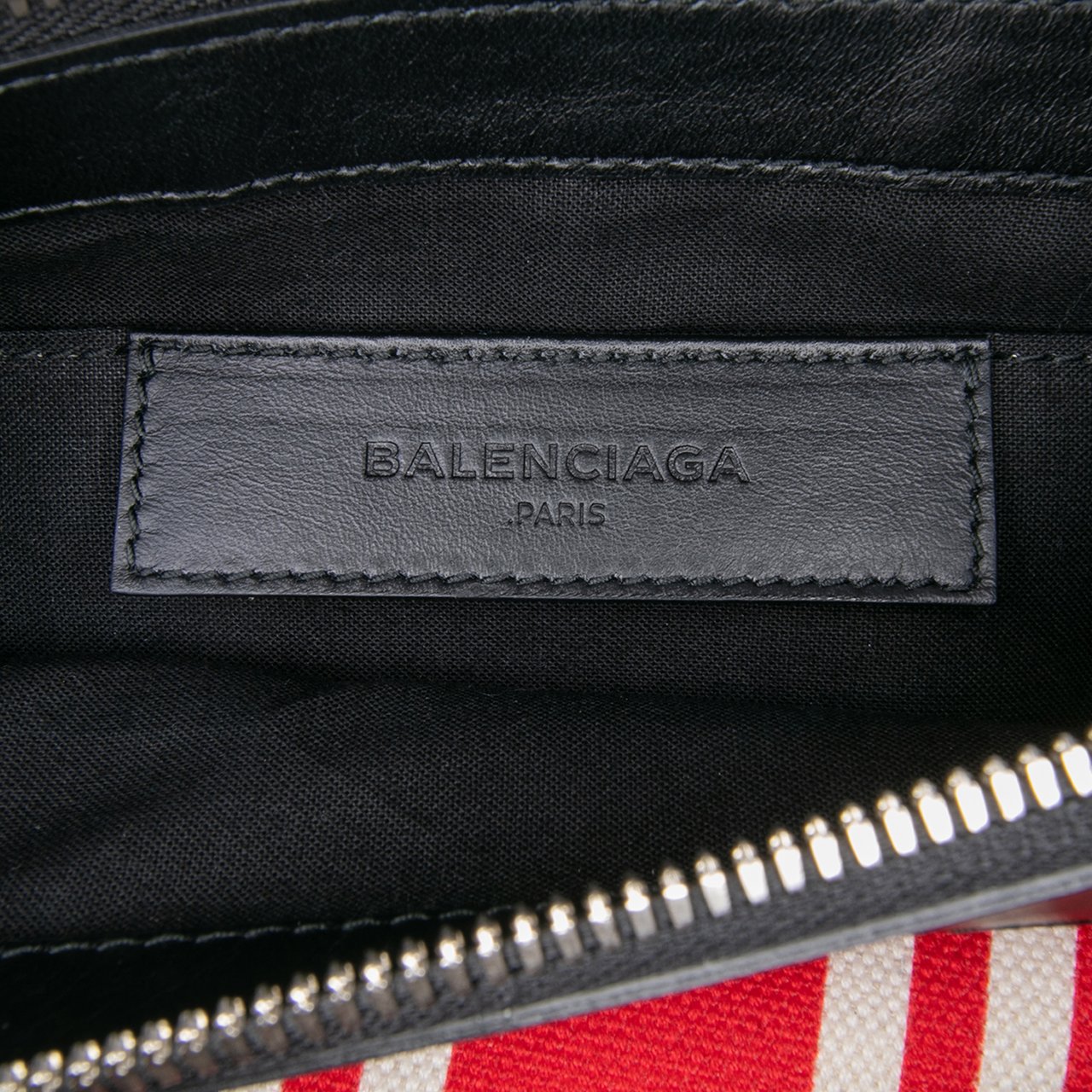 Balenciaga M Canvas Navy Clip Clutch Rood