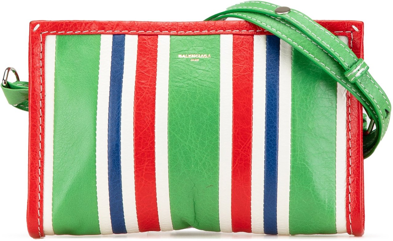 Balenciaga Lambskin Bazar Crossbody Groen