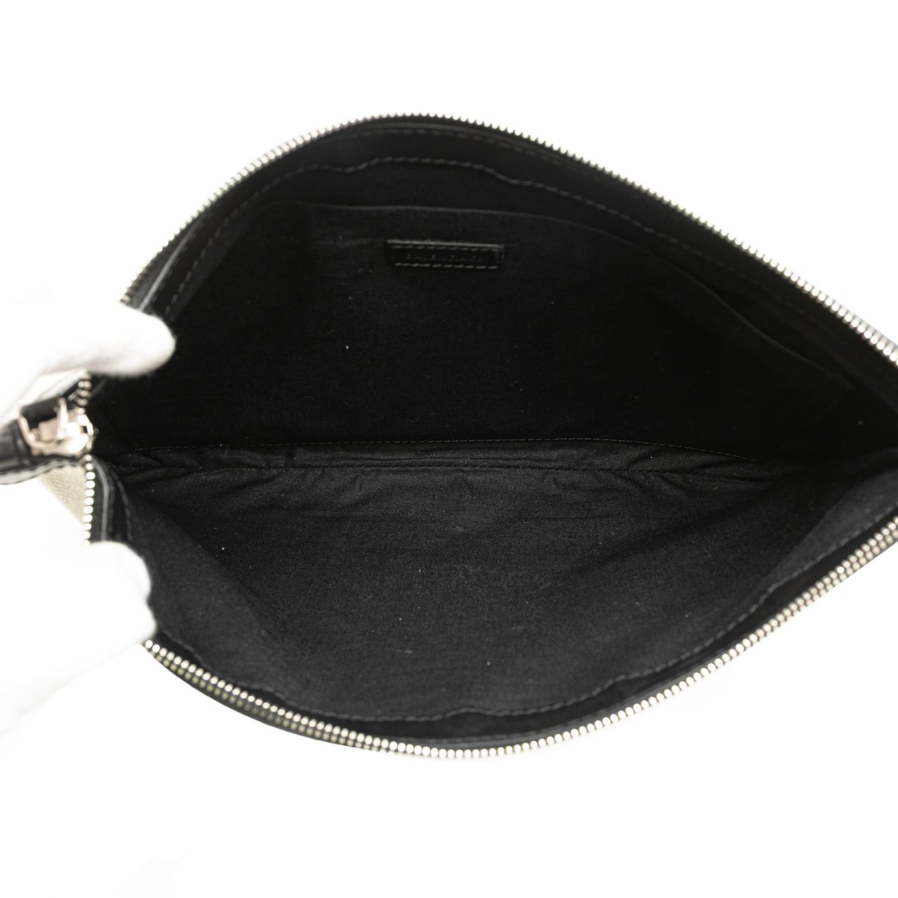 Balenciaga M Canvas Navy Clip Clutch Wit