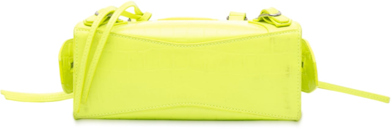 Balenciaga Mini Croc Embossed Calfskin Neo Classic City Geel