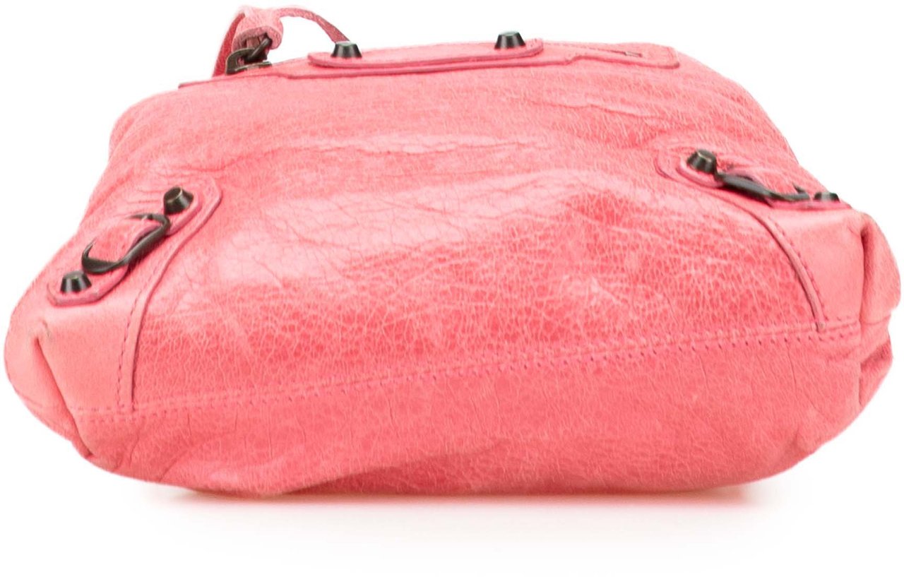 Balenciaga Lambskin Motocross Move On Drawstring Pouch Roze