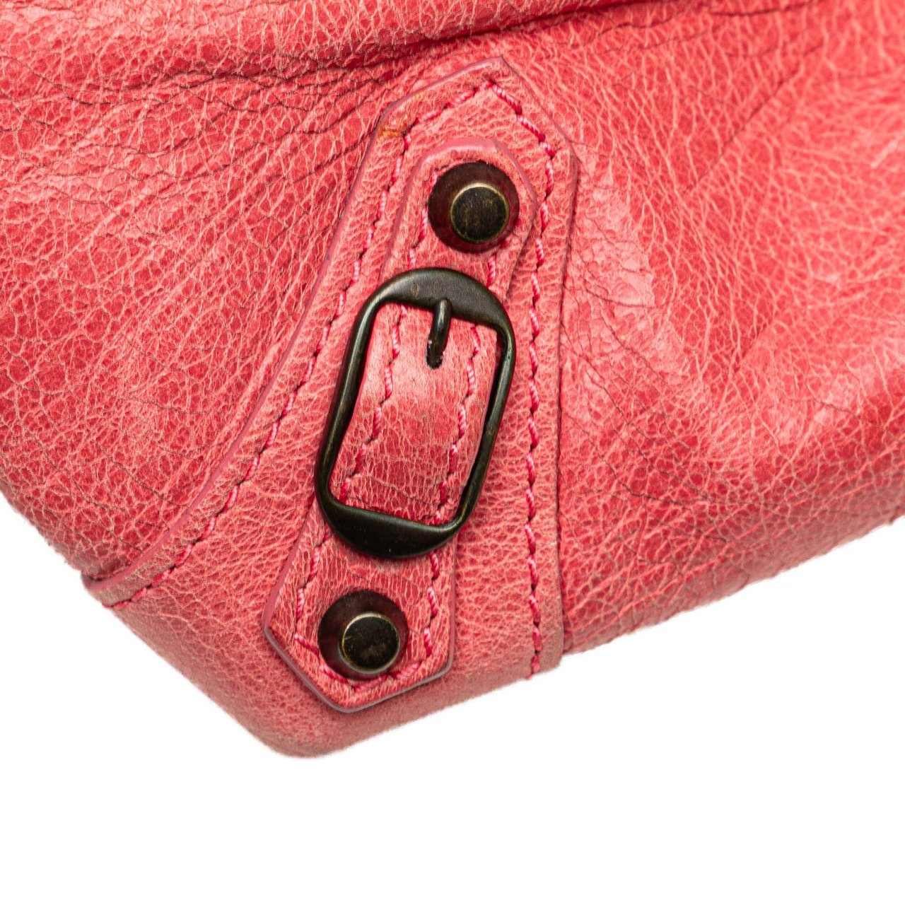 Balenciaga Lambskin Motocross Move On Drawstring Pouch Roze