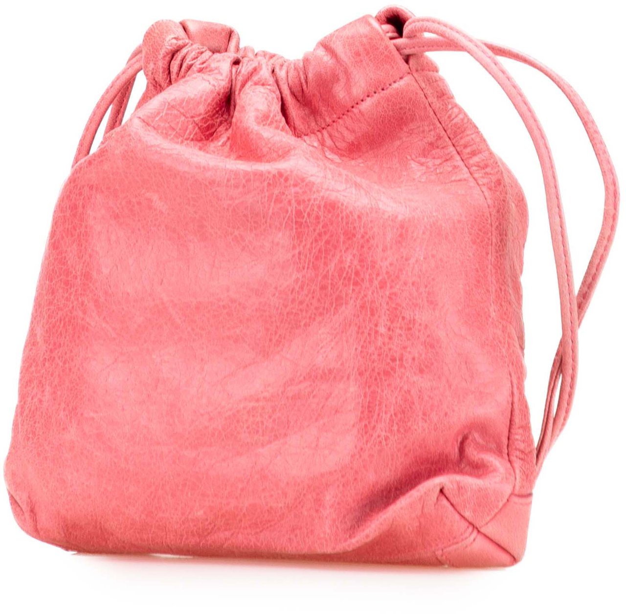 Balenciaga Lambskin Motocross Move On Drawstring Pouch Roze