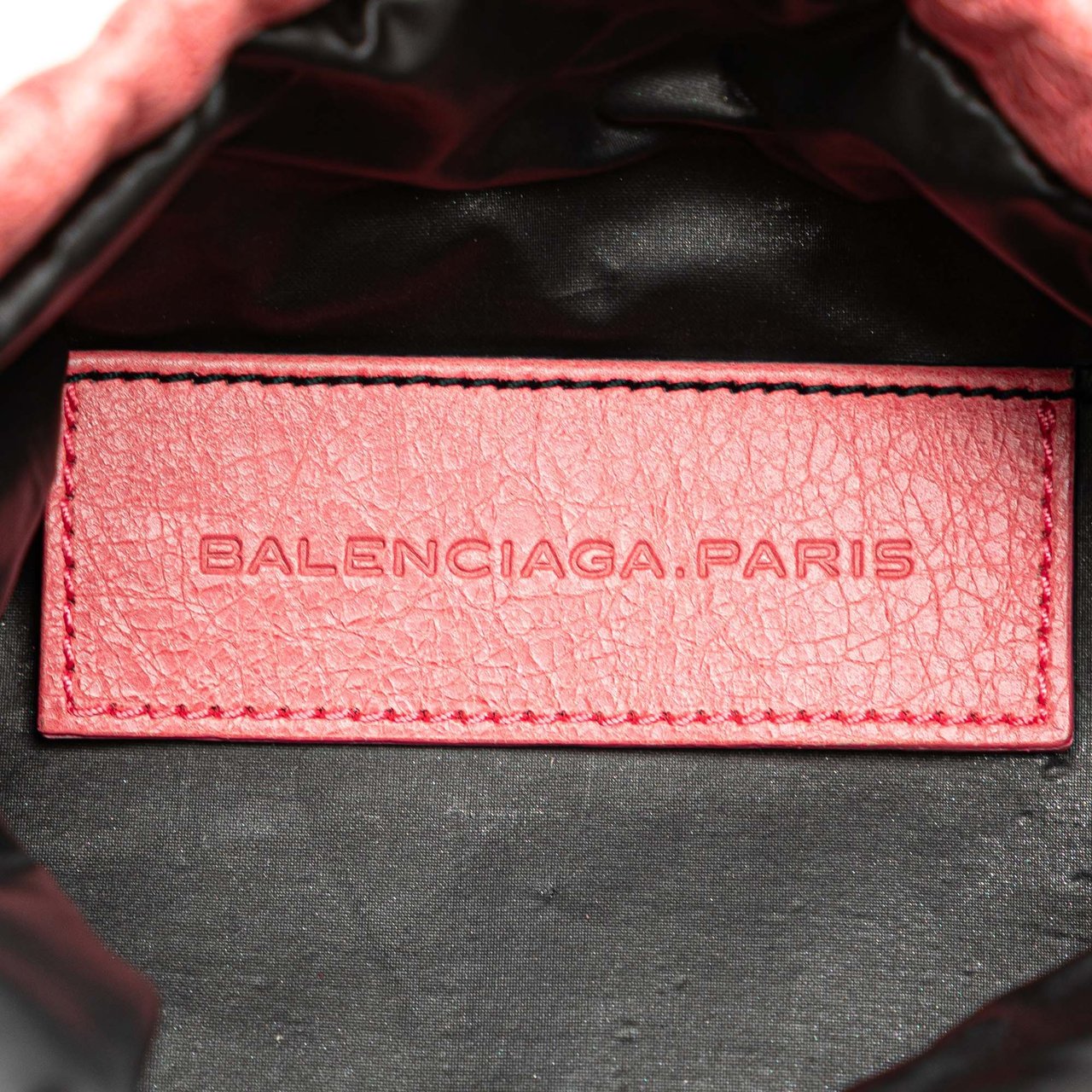 Balenciaga Lambskin Motocross Move On Drawstring Pouch Roze