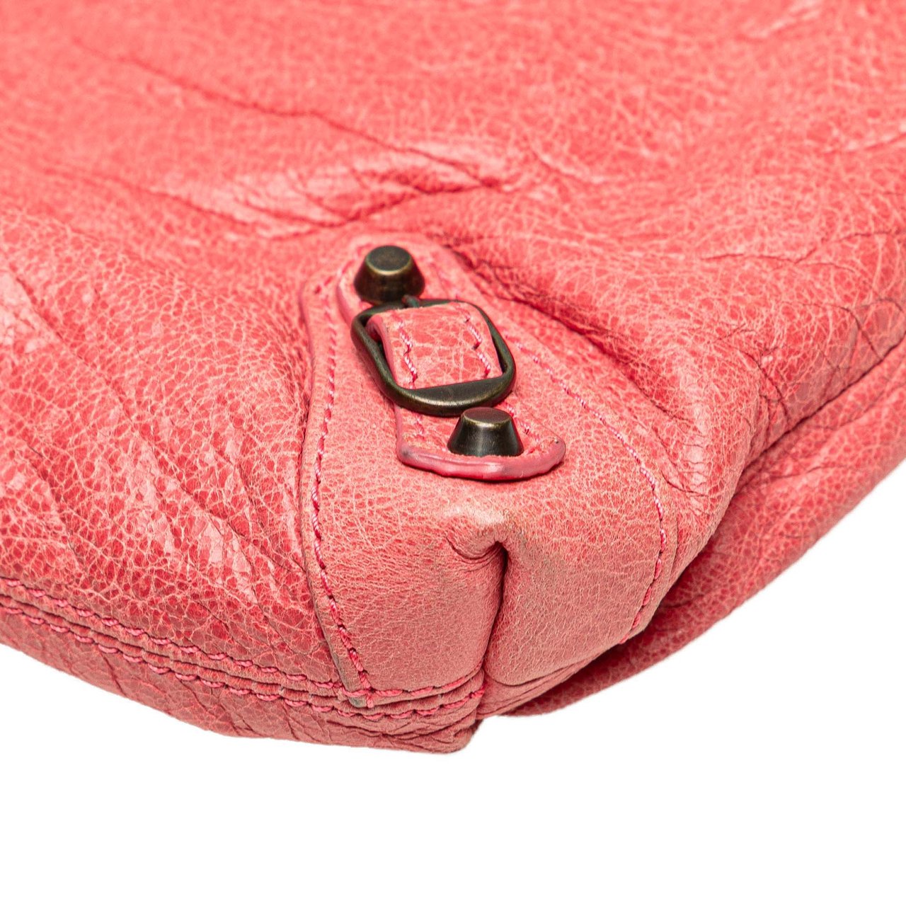 Balenciaga Lambskin Motocross Move On Drawstring Pouch Roze