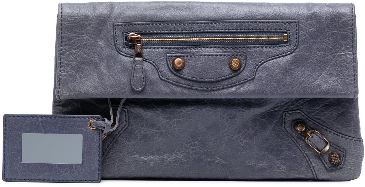 Balenciaga Lambskin Motocross Giant 12 Envelope Clutch Paars