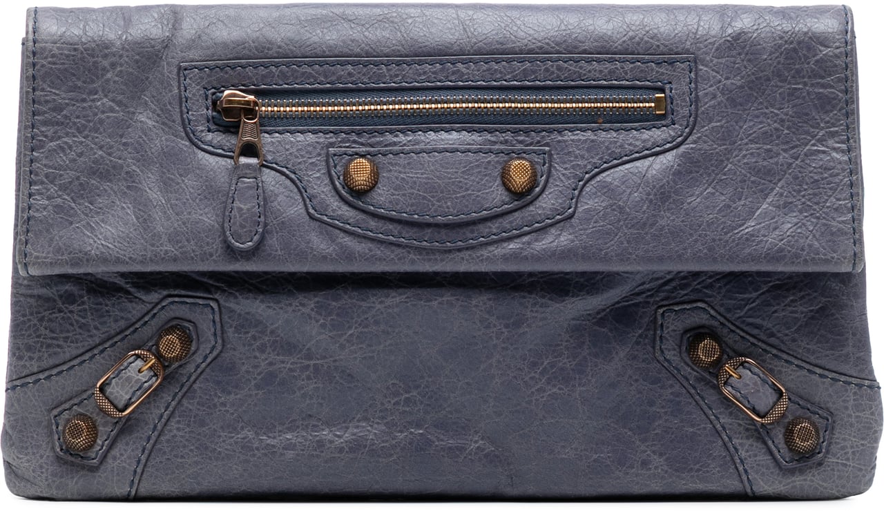 Balenciaga Lambskin Motocross Giant 12 Envelope Clutch Paars