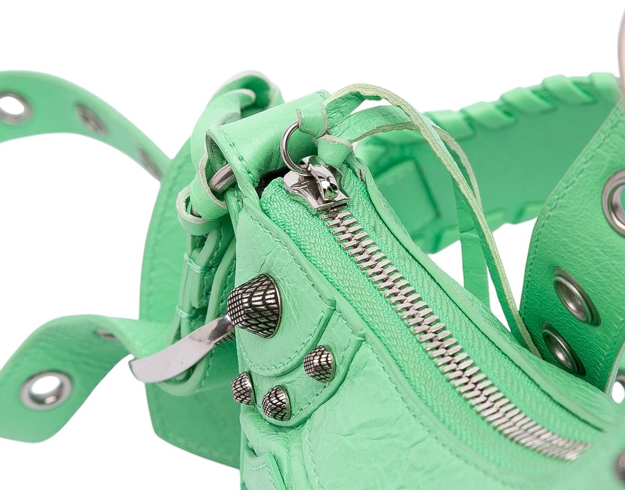 Balenciaga Lambskin Motocross Le Cagole XS Groen