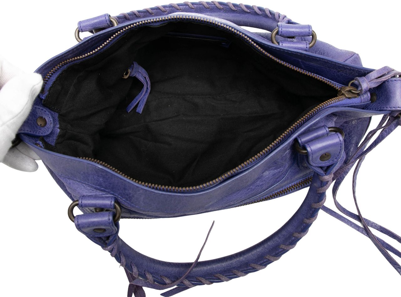 Balenciaga Lambskin Motocross Classic First Satchel Paars