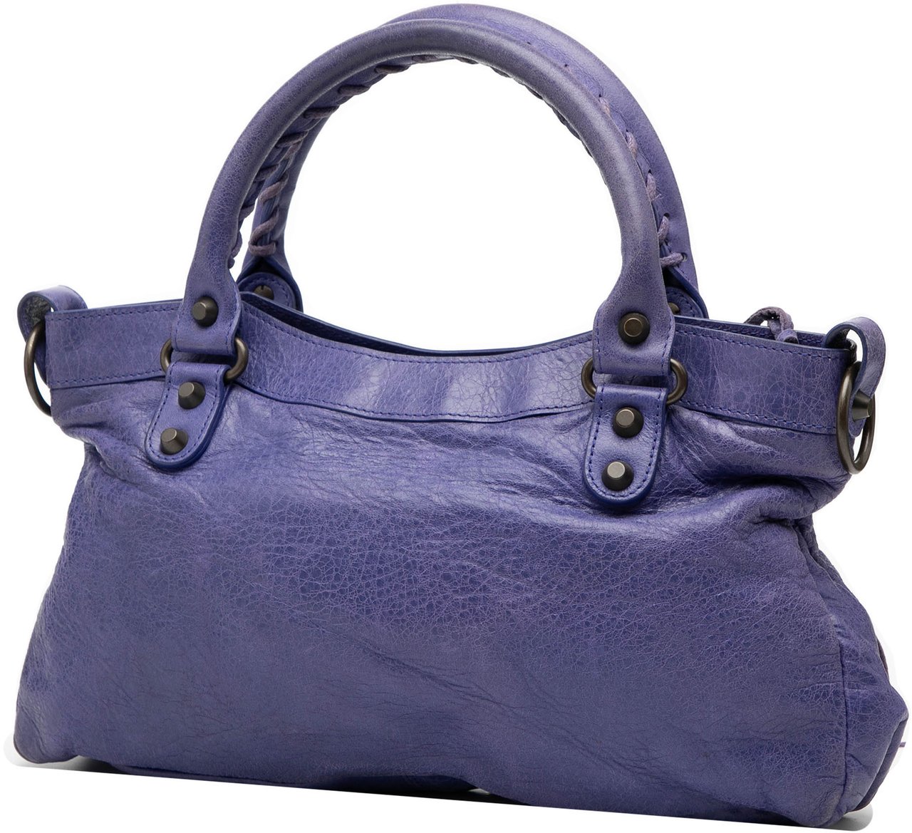 Balenciaga Lambskin Motocross Classic First Satchel Paars