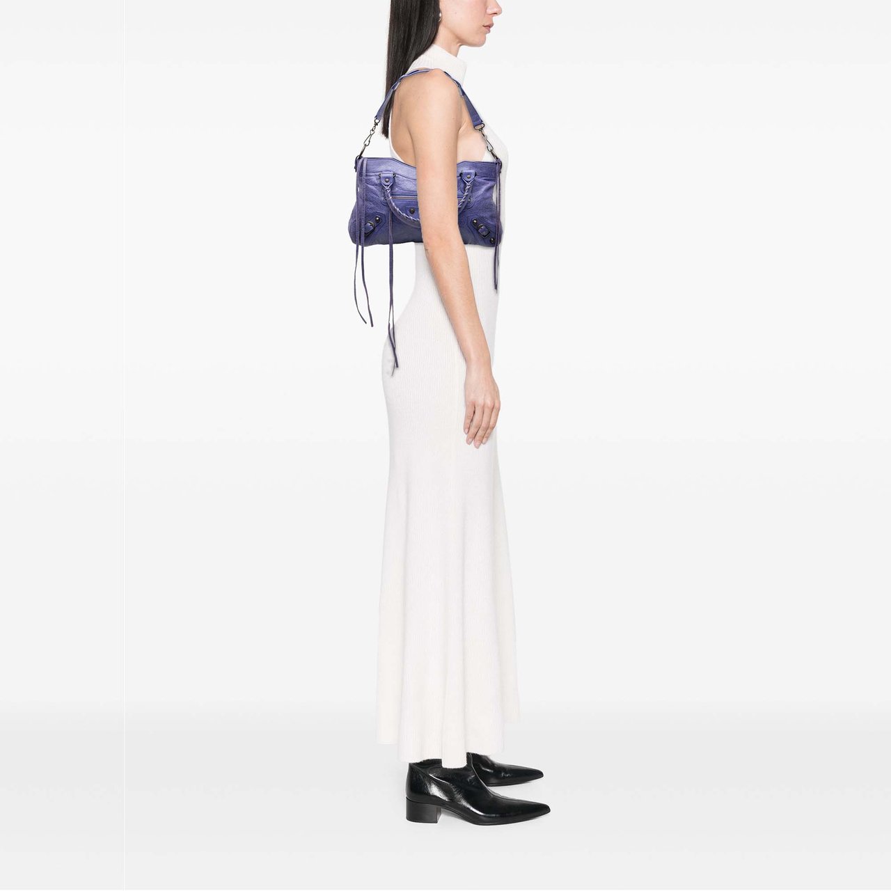 Balenciaga Lambskin Motocross Classic First Satchel Paars