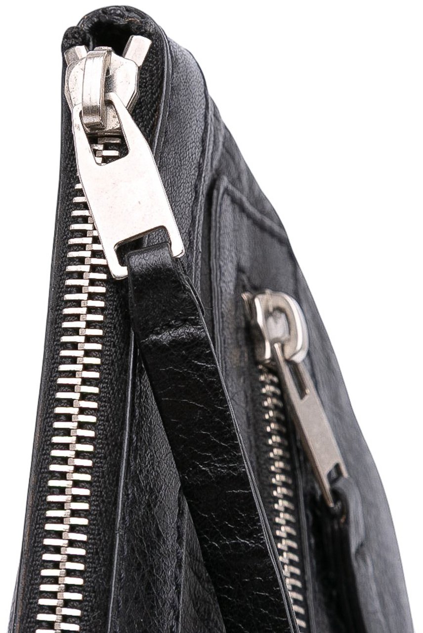 Balenciaga Lambskin Motocross Classic Clip L Clutch Zwart