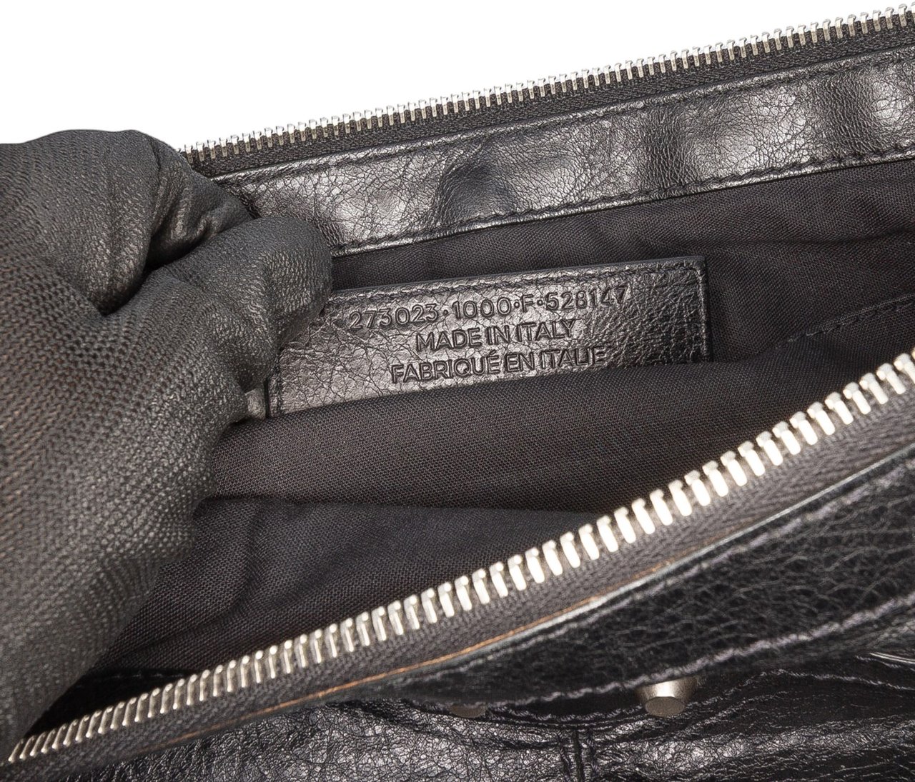 Balenciaga Lambskin Motocross Classic Clip L Clutch Zwart