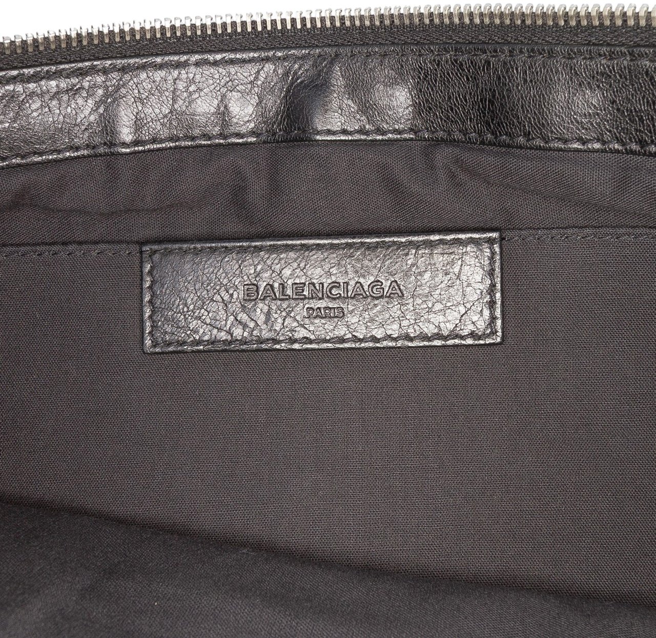 Balenciaga Lambskin Motocross Classic Clip L Clutch Zwart