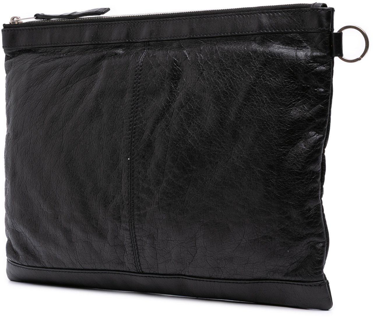 Balenciaga Lambskin Motocross Classic Clip L Clutch Zwart