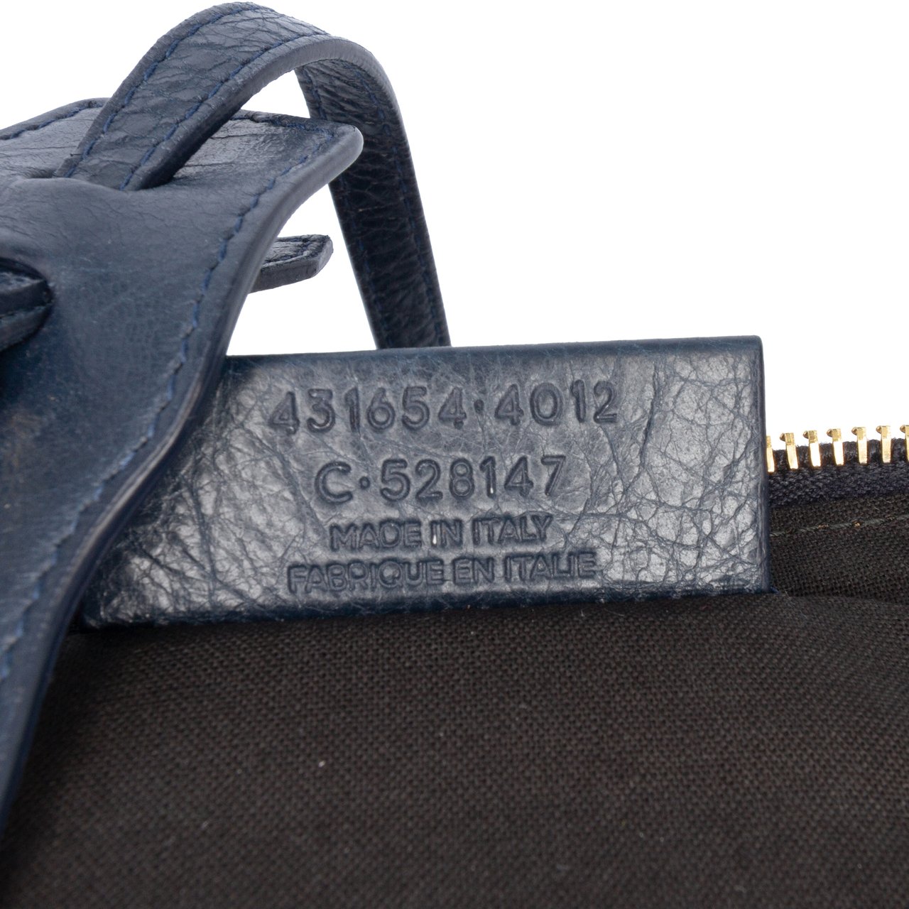 Balenciaga Lambskin Motocross Classic Phone Holder Bag Blauw