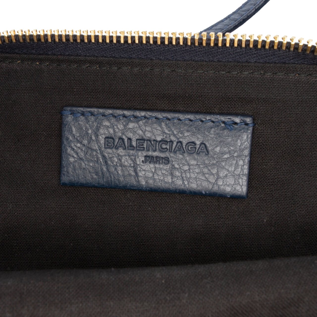 Balenciaga Lambskin Motocross Classic Phone Holder Bag Blauw