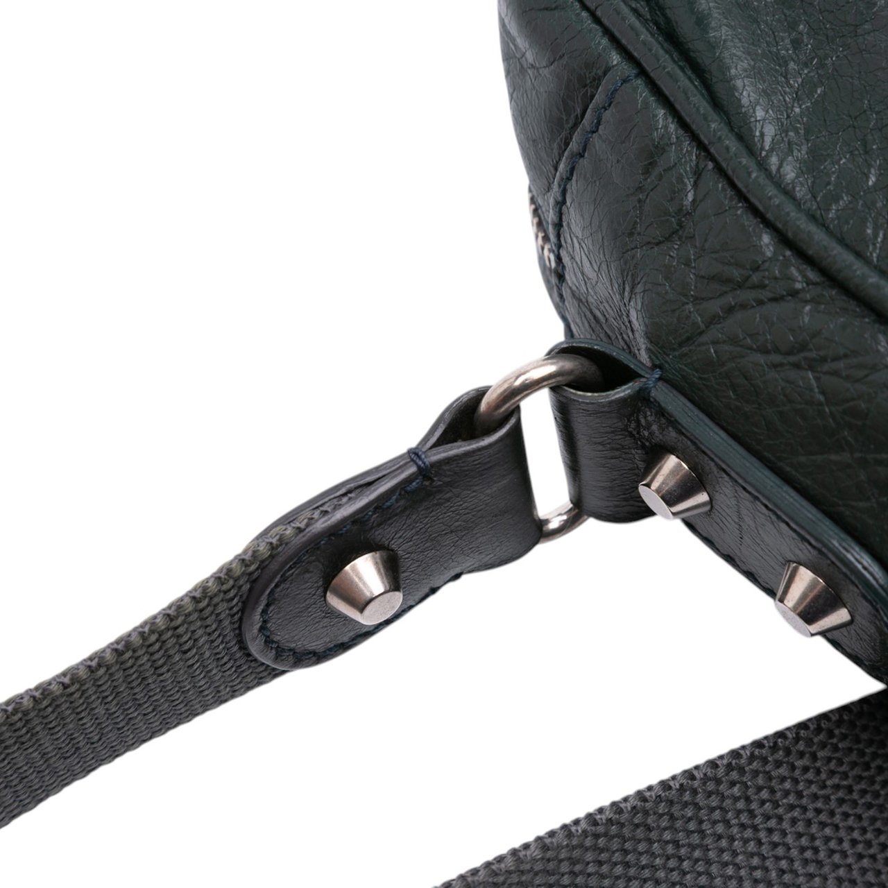 Balenciaga Lambskin Motocross Classic Reporter Crossbody Groen