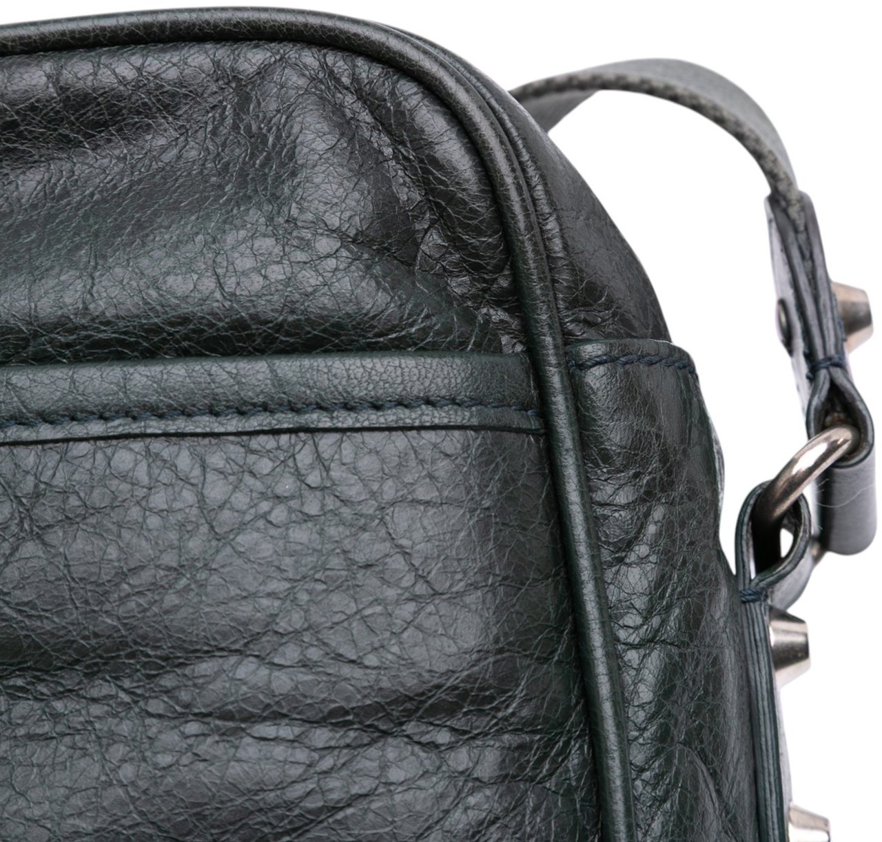 Balenciaga Lambskin Motocross Classic Reporter Crossbody Groen