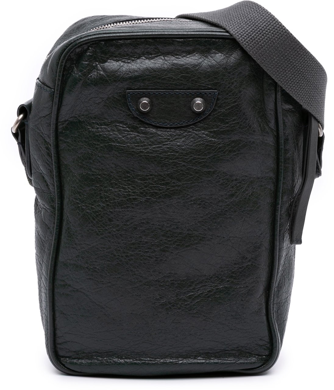 Balenciaga Lambskin Motocross Classic Reporter Crossbody Groen