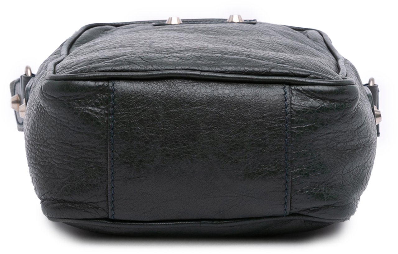 Balenciaga Lambskin Motocross Classic Reporter Crossbody Groen