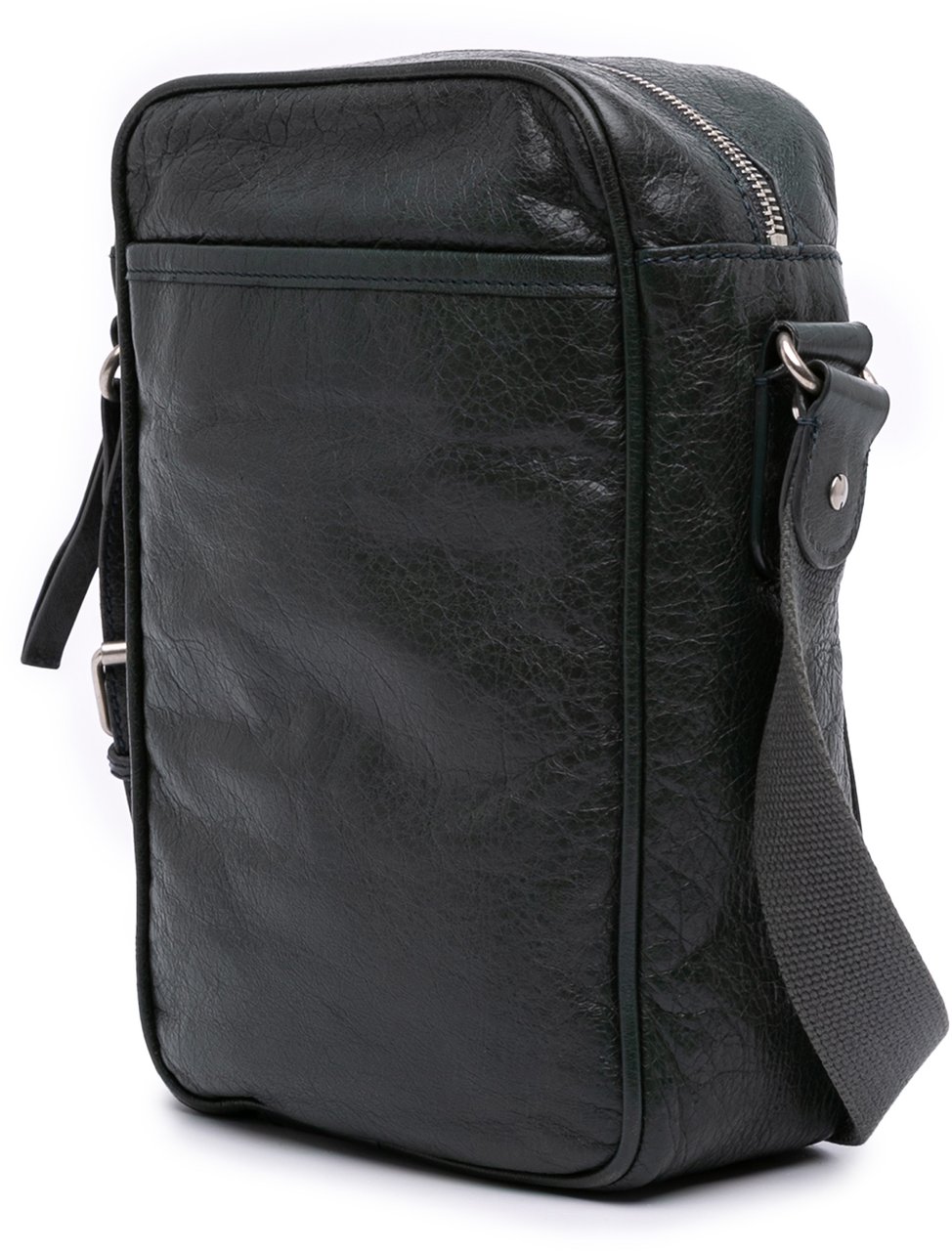 Balenciaga Lambskin Motocross Classic Reporter Crossbody Groen