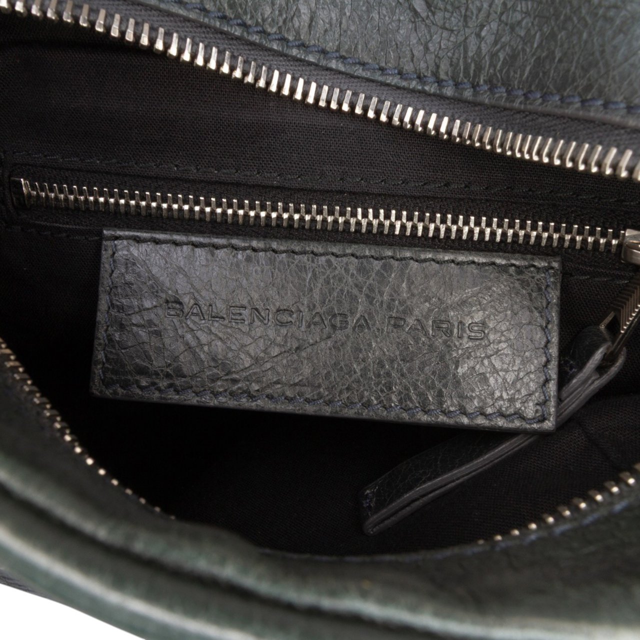 Balenciaga Lambskin Motocross Classic Reporter Crossbody Groen