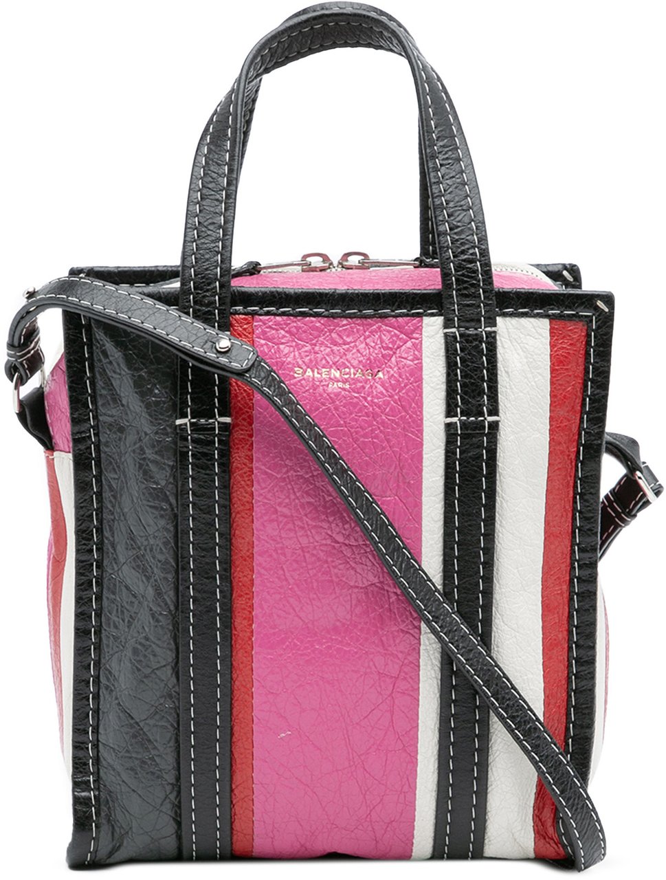 Balenciaga XS Lambskin Bazar Shopper Satchel Roze