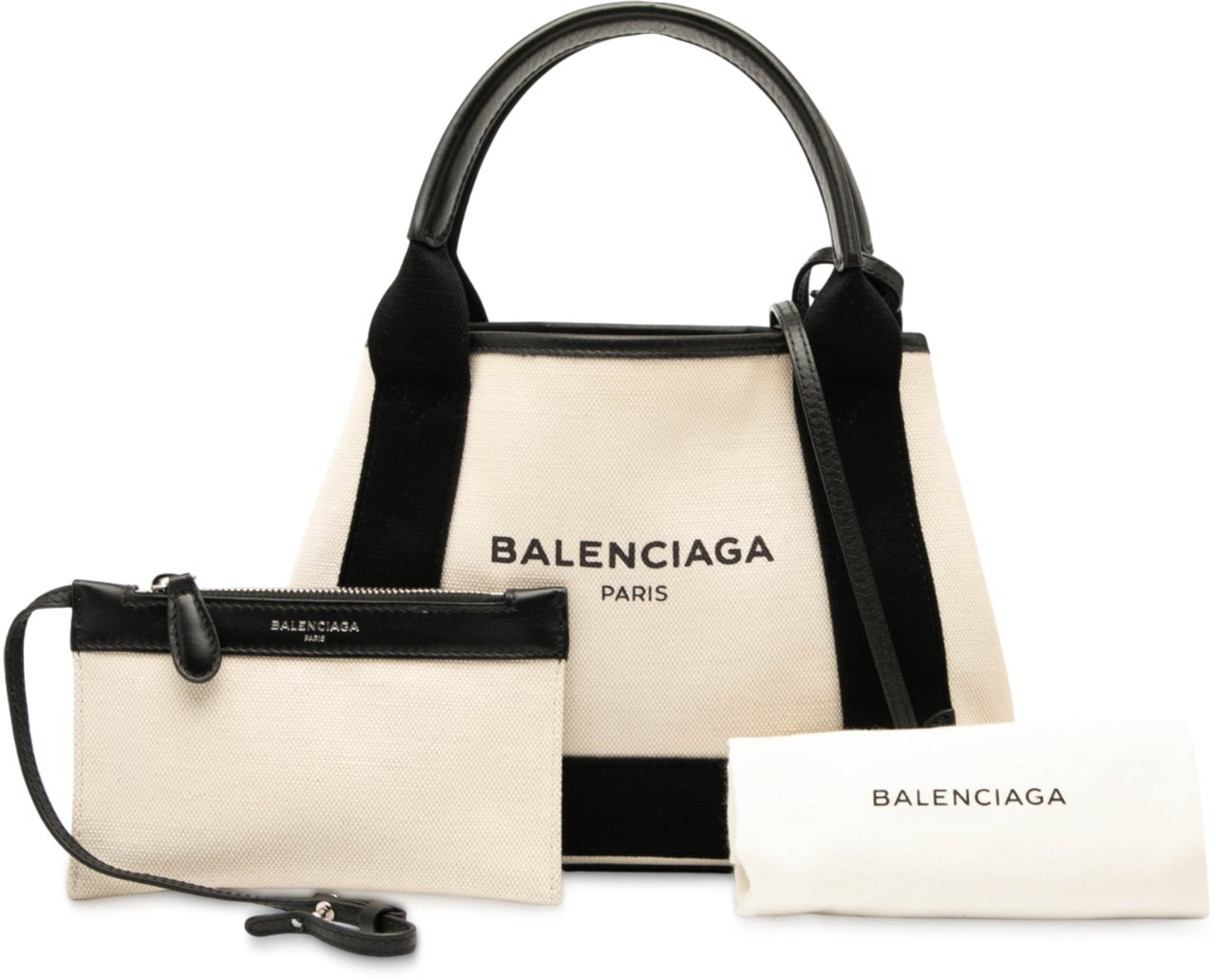 Balenciaga Canvas Navy Cabas XS Wit