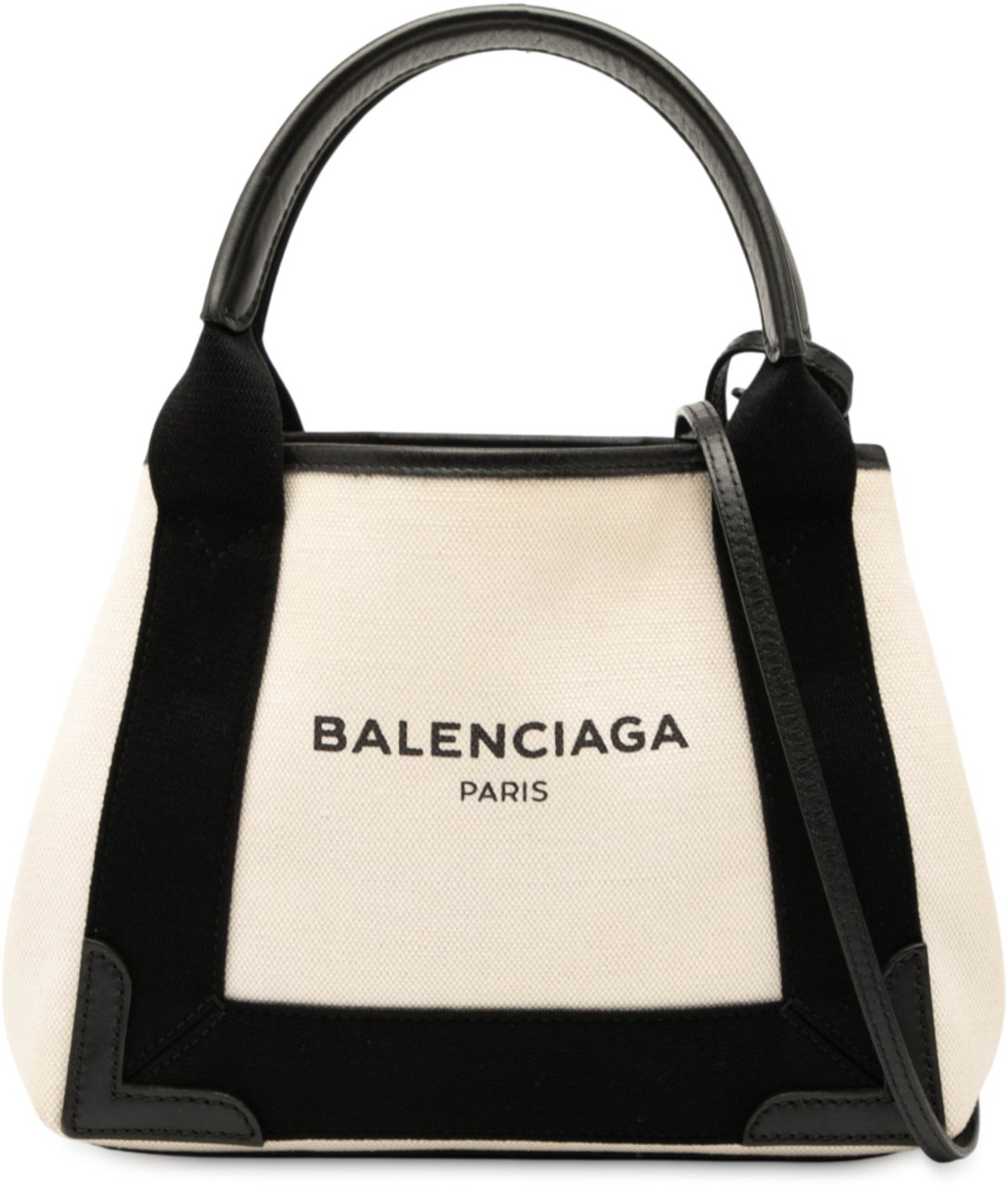 Balenciaga Canvas Navy Cabas XS Wit
