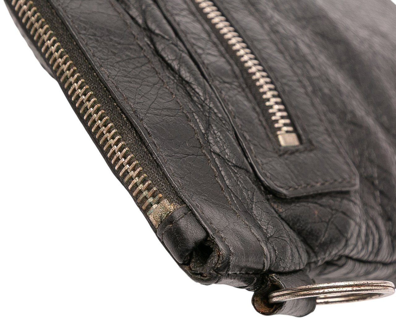 Balenciaga Lambskin Motocross Classic Clip L Clutch Zwart