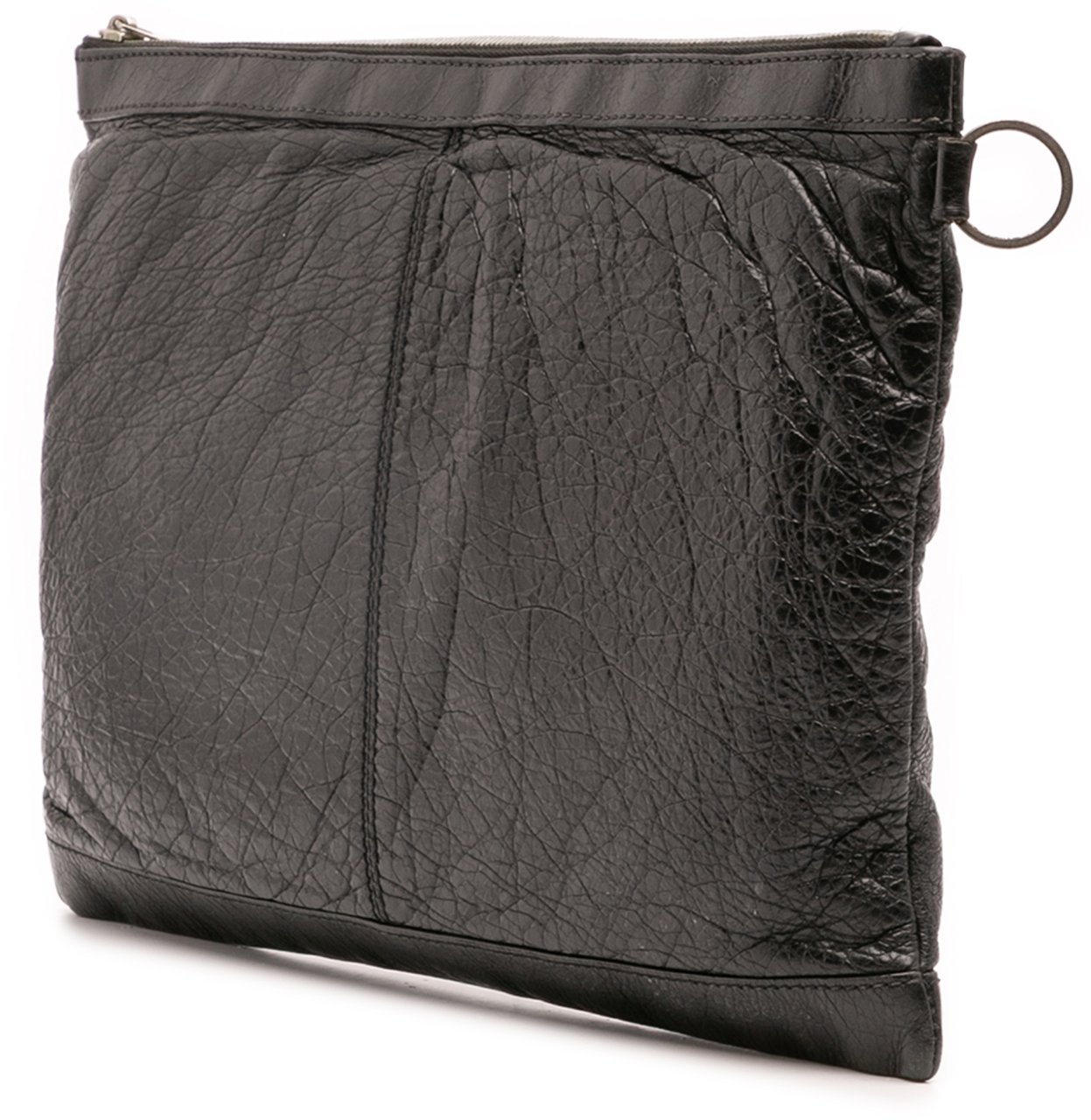 Balenciaga Lambskin Motocross Classic Clip L Clutch Zwart