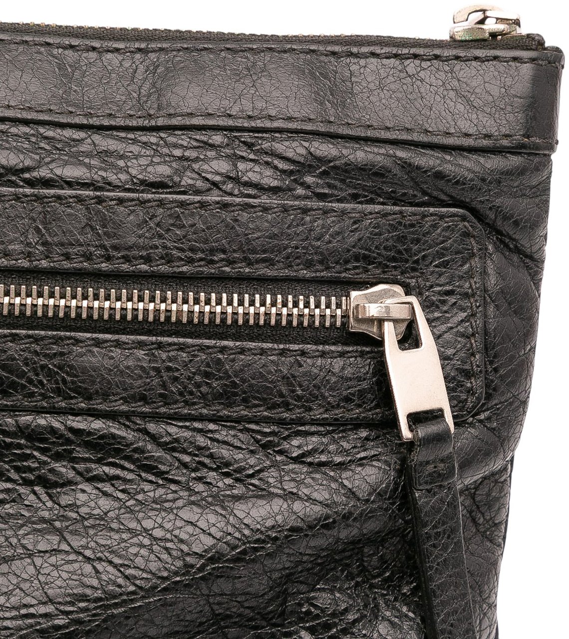 Balenciaga Lambskin Motocross Classic Clip L Clutch Zwart