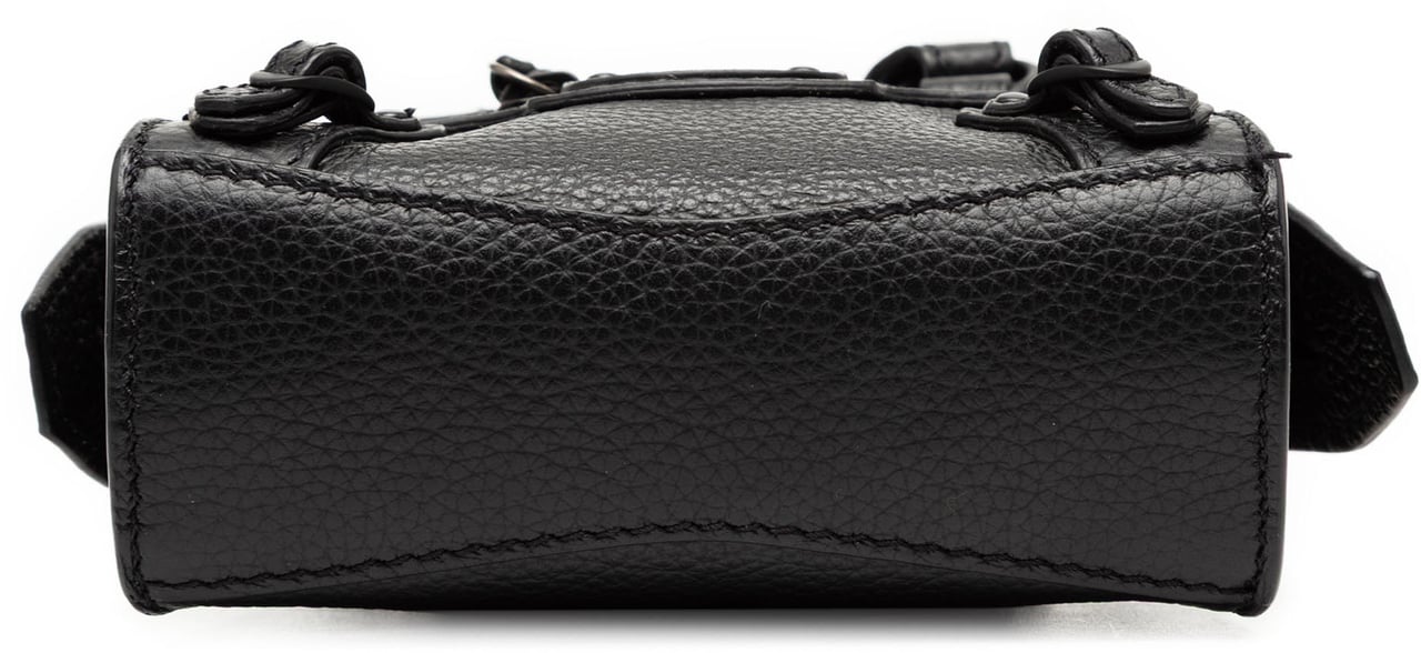 Balenciaga Super Nano Grained Calfskin Neo Classic City Satchel Zwart