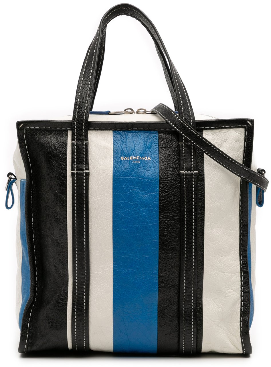 Balenciaga S Lambskin Bazar Shopper Satchel Blauw