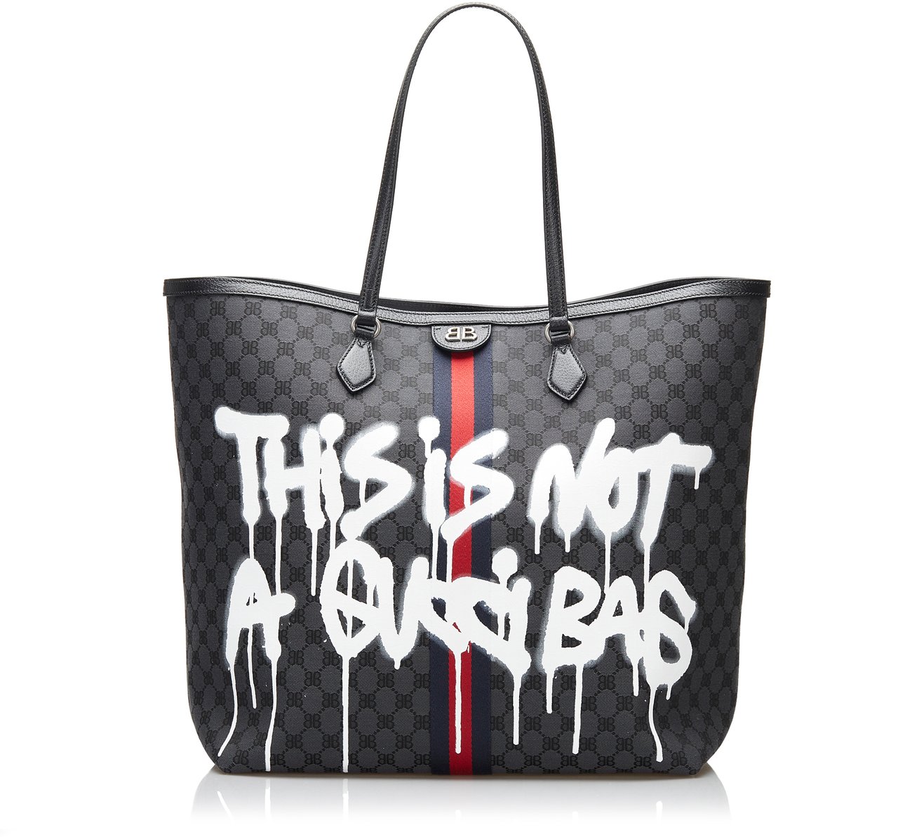 Balenciaga The Hacker Project Graffiti BB Supreme Tote Zwart