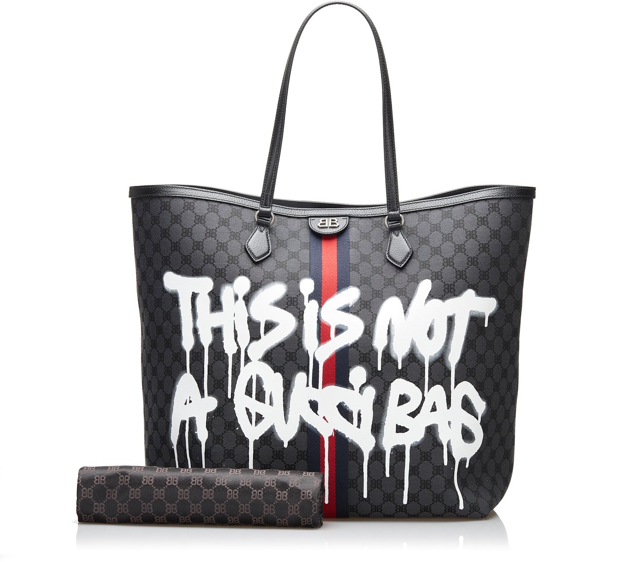 Balenciaga The Hacker Project Graffiti BB Supreme Tote Zwart
