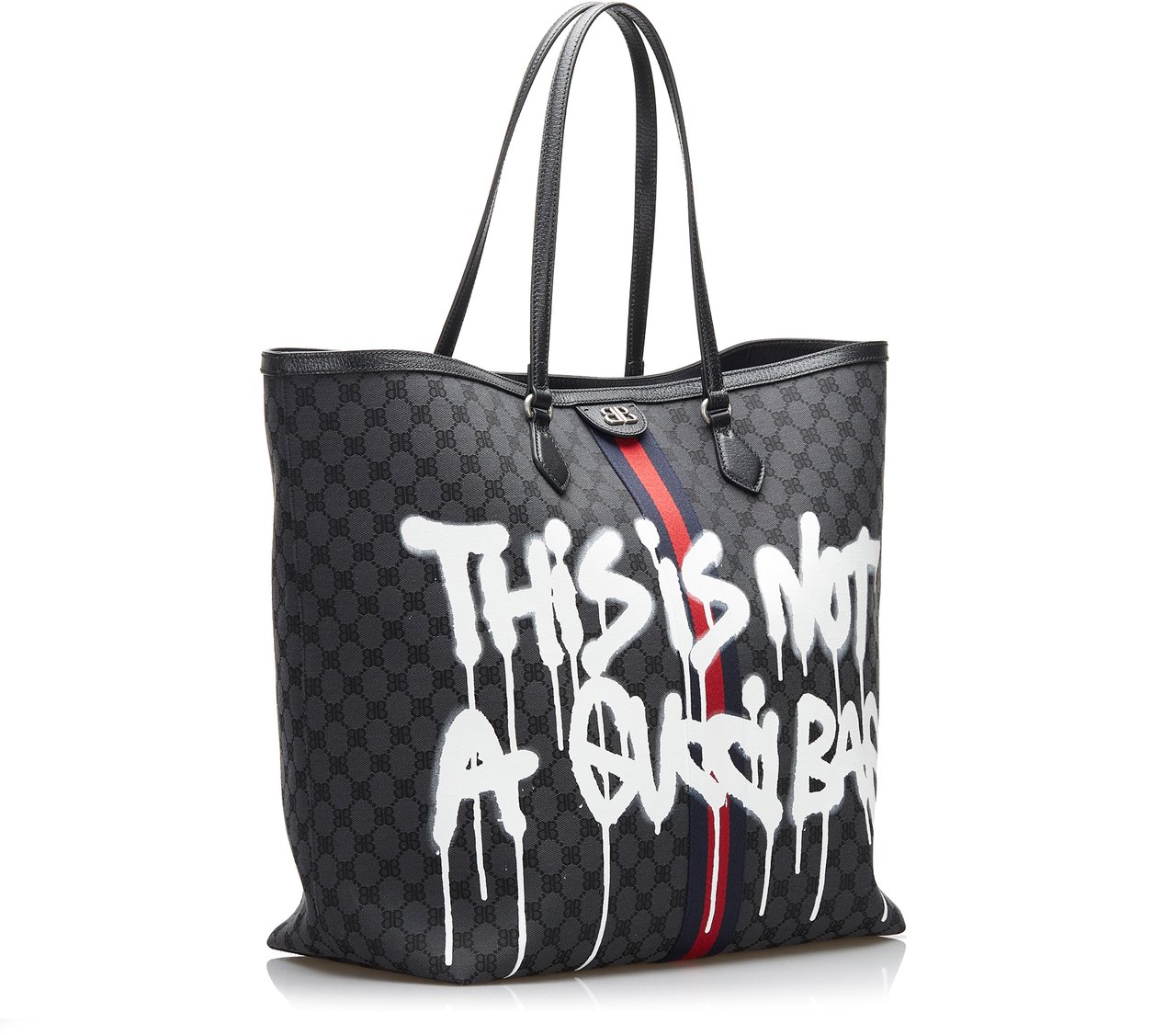 Balenciaga The Hacker Project Graffiti BB Supreme Tote Zwart