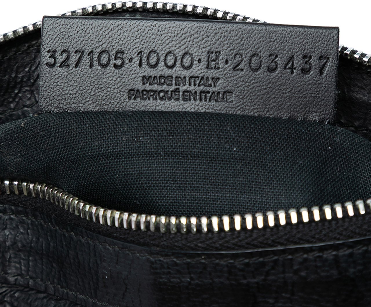 Balenciaga Lambskin Motocross Classic Clip Zip Pouch Zwart