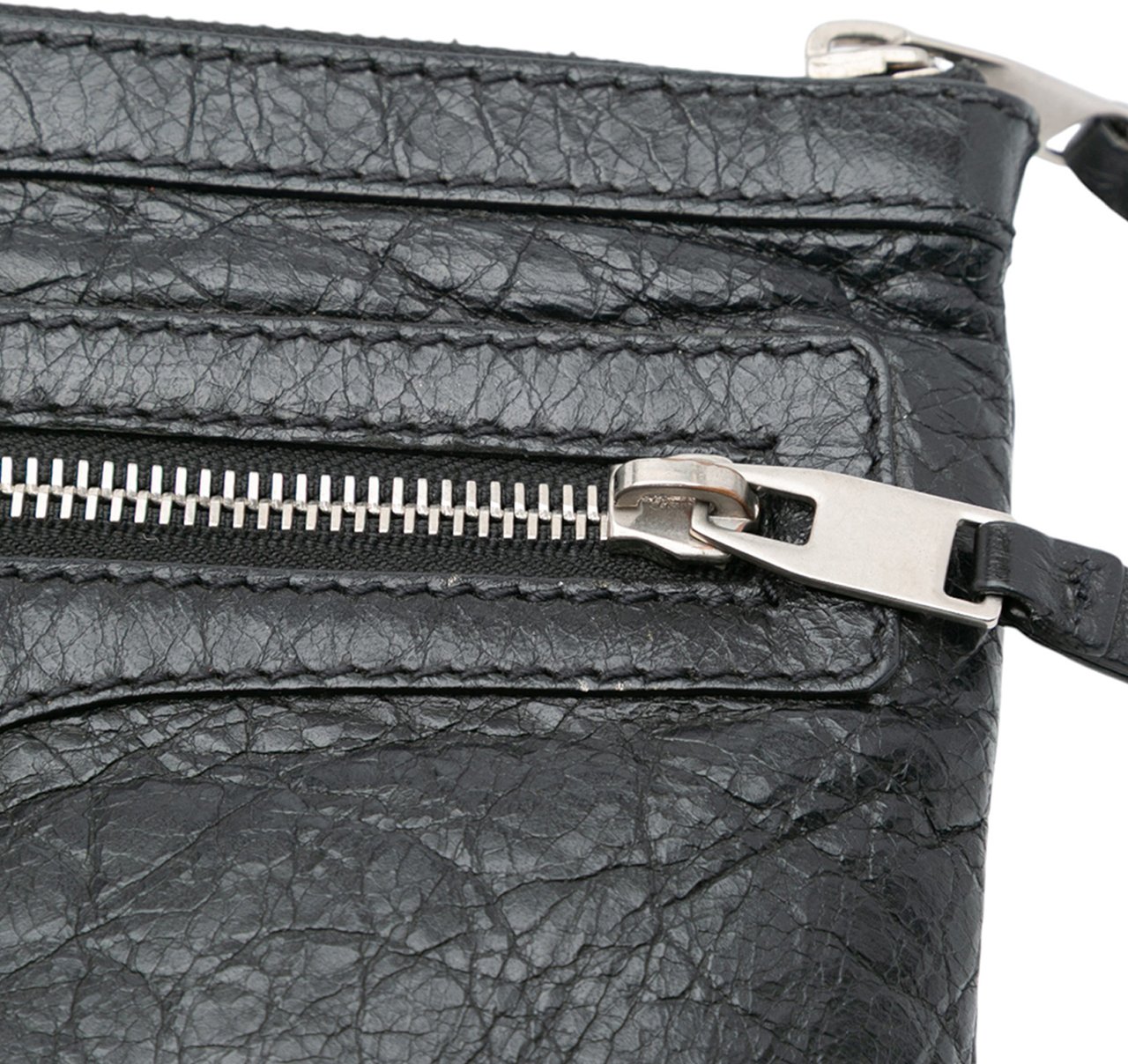 Balenciaga Lambskin Motocross Classic Clip S Clutch Zwart