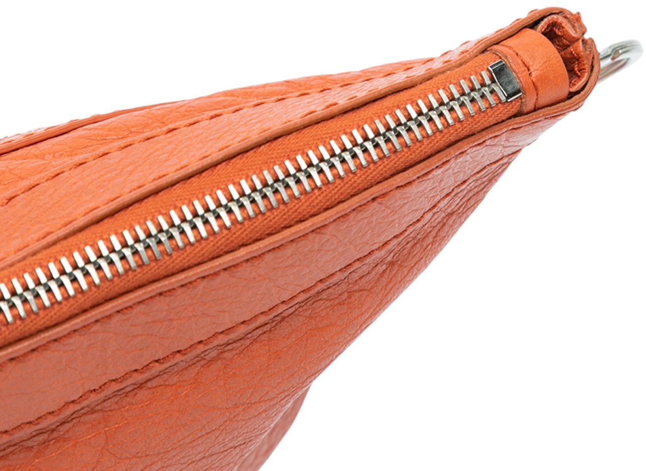 Balenciaga Lambskin Motocross Classic Clip L Clutch Oranje