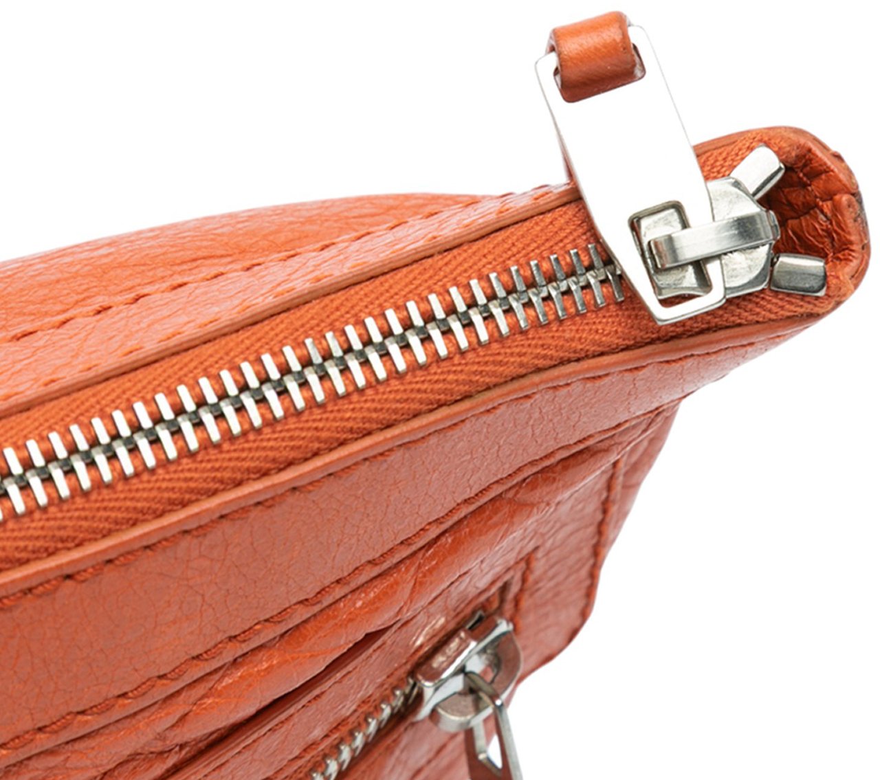 Balenciaga Lambskin Motocross Classic Clip L Clutch Oranje