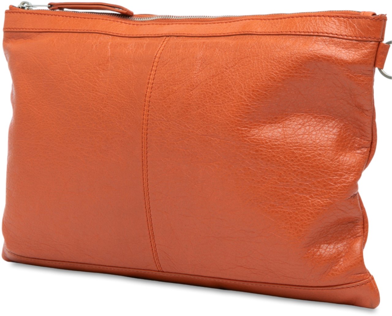 Balenciaga Lambskin Motocross Classic Clip L Clutch Oranje