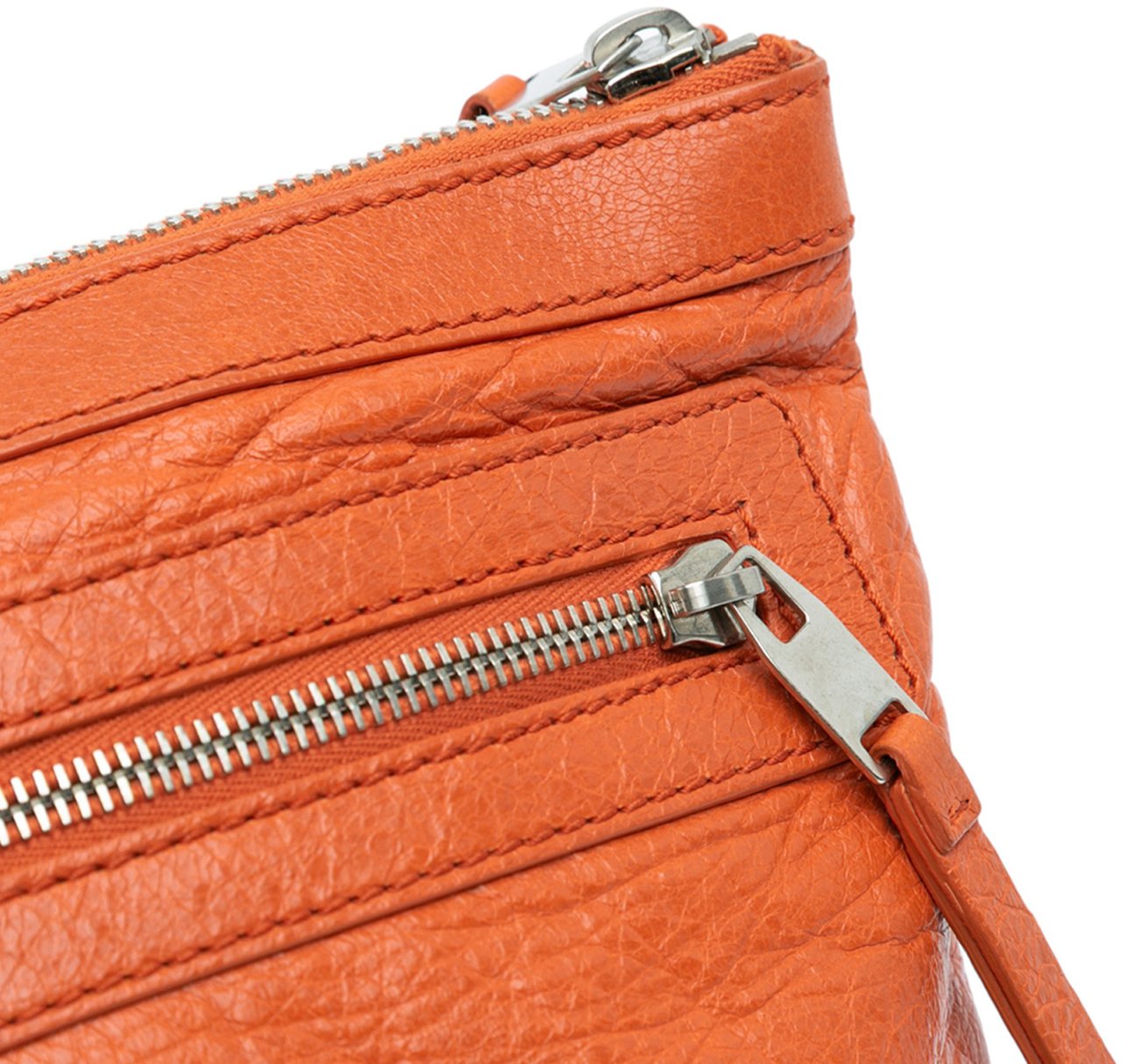 Balenciaga Lambskin Motocross Classic Clip L Clutch Oranje