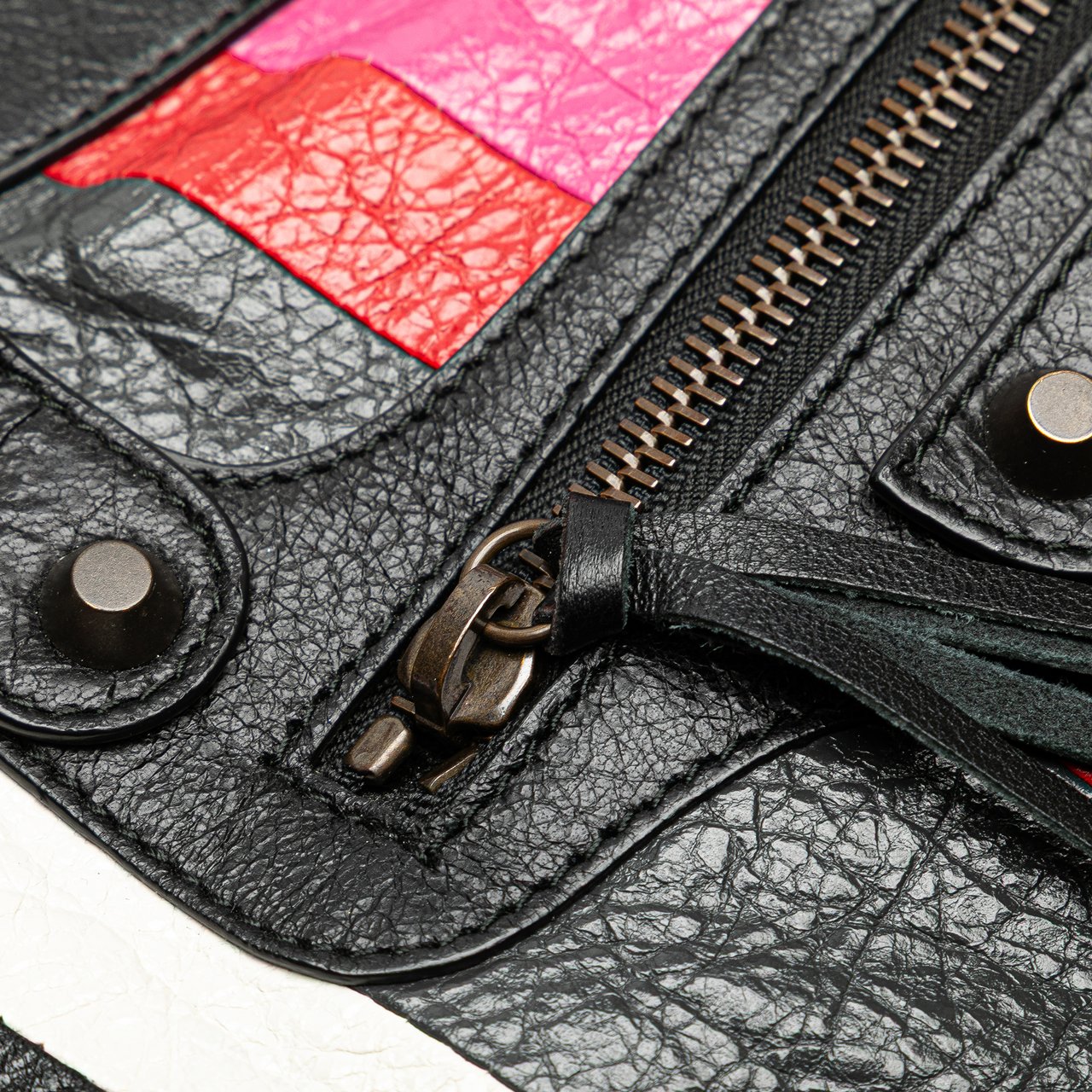 Balenciaga Lambskin Motocross Arena Multicolore Classic City Satchel Roze