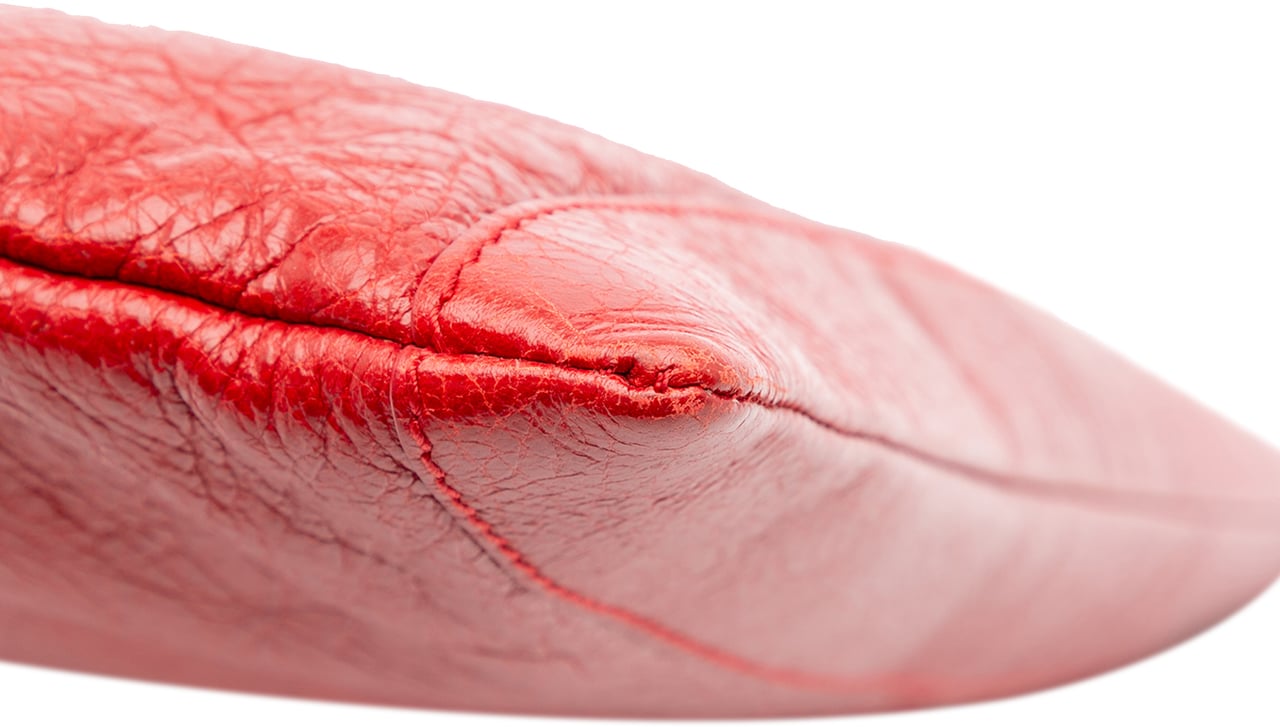 Balenciaga Lambskin Motocross Classic Clip L Clutch Rood